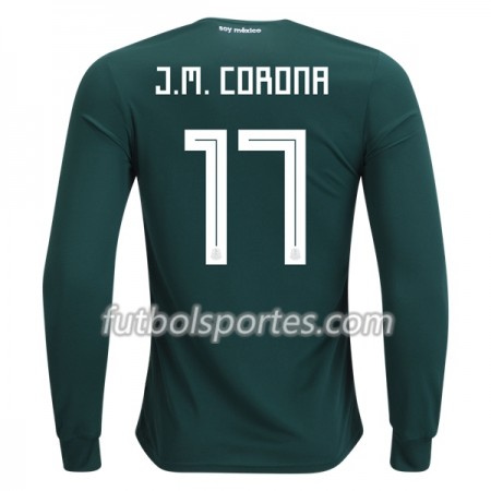 Camisetas México J.M.Corona 17 Primera Equipacion Mundial 2018 Manga Larga